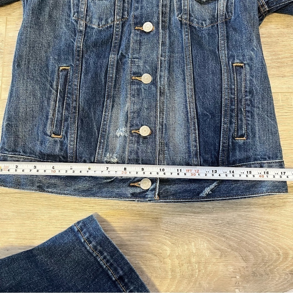 LEVI’s Ex Boyfriend Trucker Jacket in Blue Woodstock, XS - Picture 14 of 16